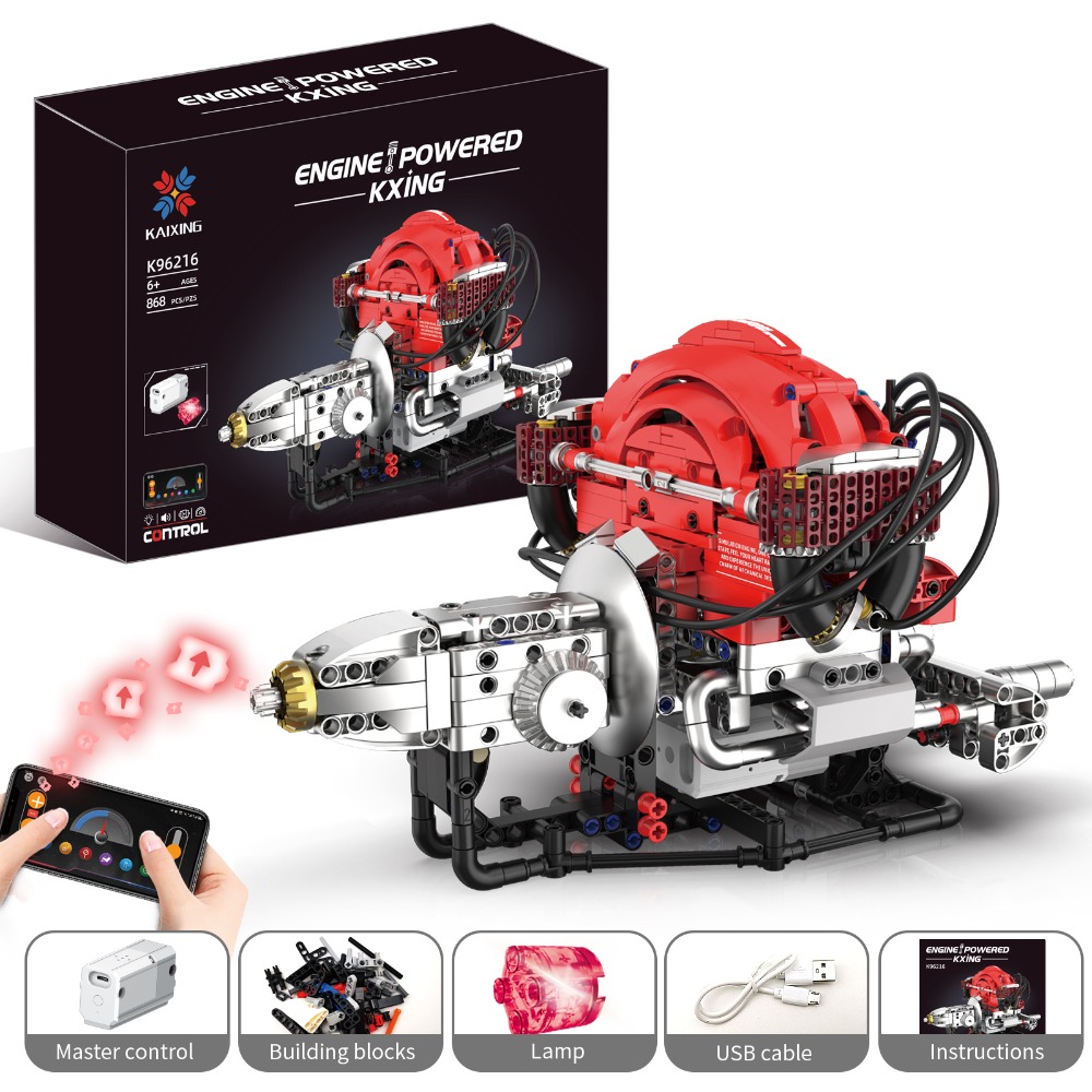 Kids Education Free App - K96216 868PCS Simulation Beetle Engine Blocks
