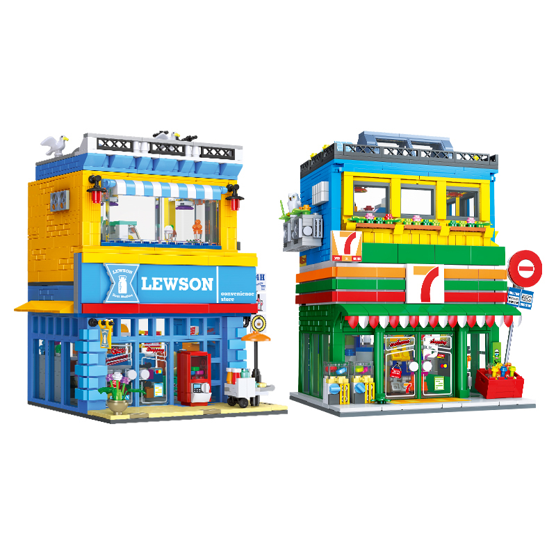 Kids Education Store - 1263+PCS Street Scene Convenience Store MOC