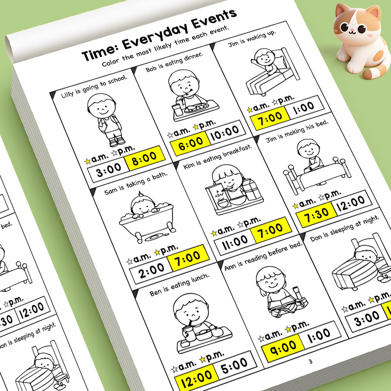 Kids Telling Time Educational  - Kids Education Worksheet 评论和价格