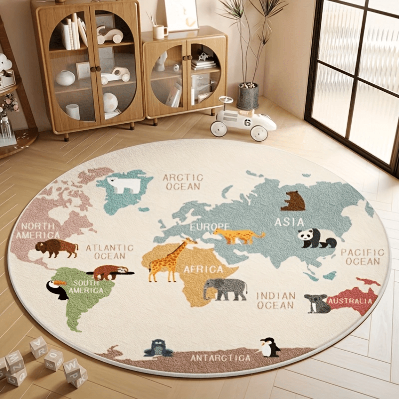 Kids World Map Rug Plush Play  - Kids Education World 评论和价格