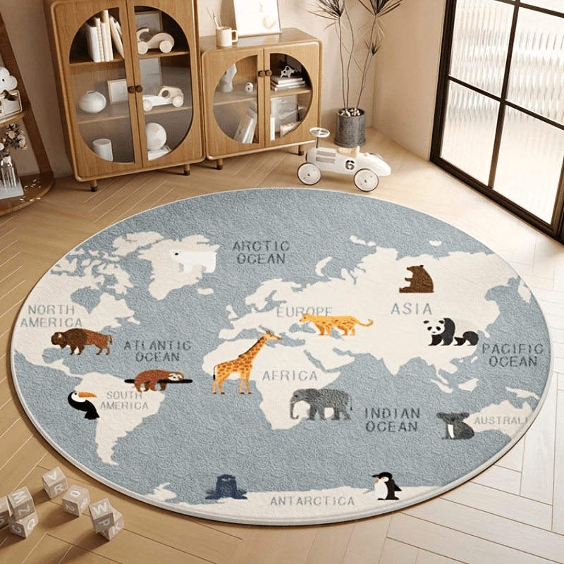 Kids World Map Rug Plush Play  - Kids Education World 评论和价格