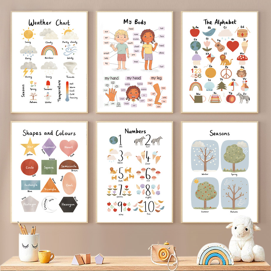 Seasons Shapes Colors Body Num - Kids Education Alphabet Numbers 评论和价格
