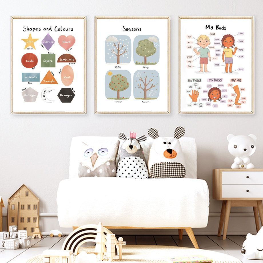 Seasons Shapes Colors Body Num - Kids Education Alphabet Numbers 评论和价格