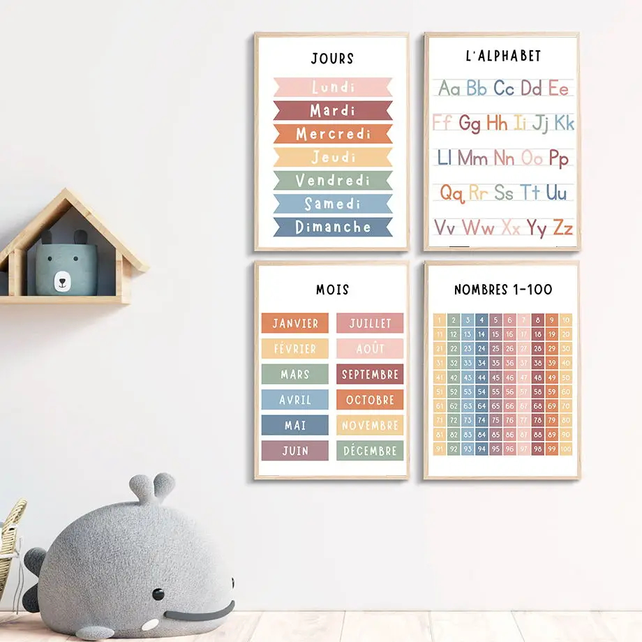 English French Number Alphabet - Kids Education Alphabet Numbers 评论和价格