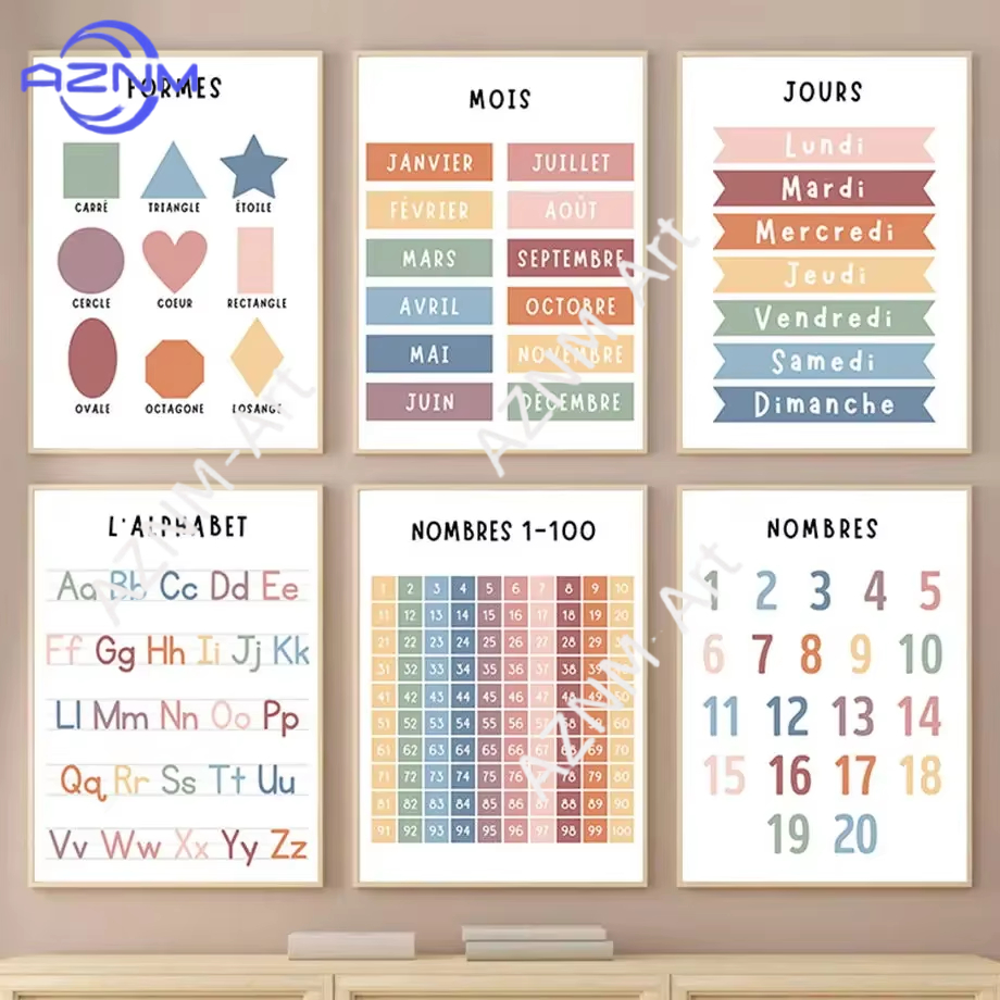 1PC ，English French Number Alp - Kids Education Alphabet Numbers 评论和价格