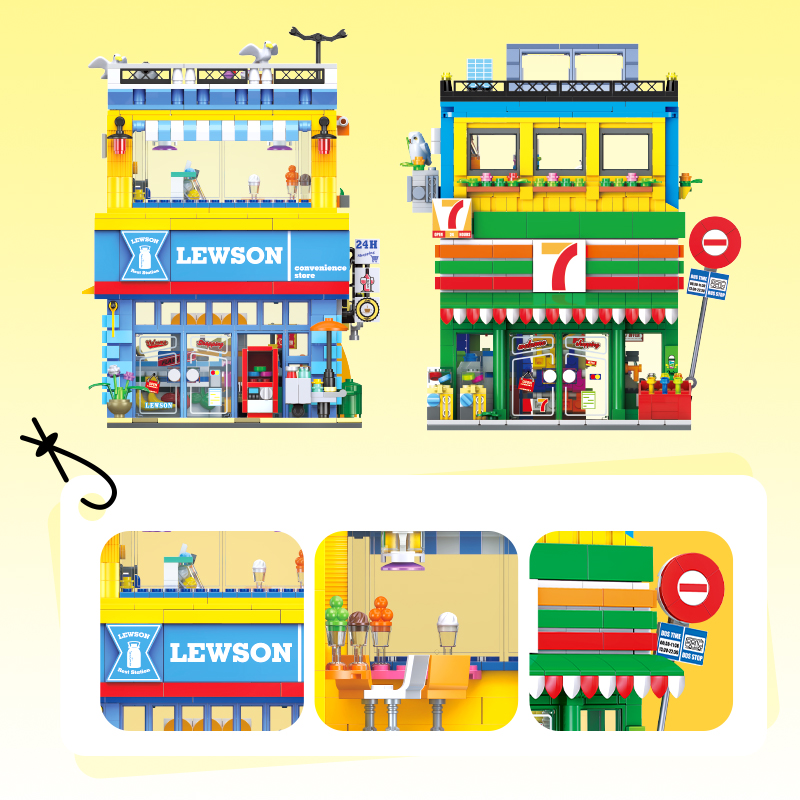 1263+PCS Street Scene Convenie - Kids Education Store 评论和价格