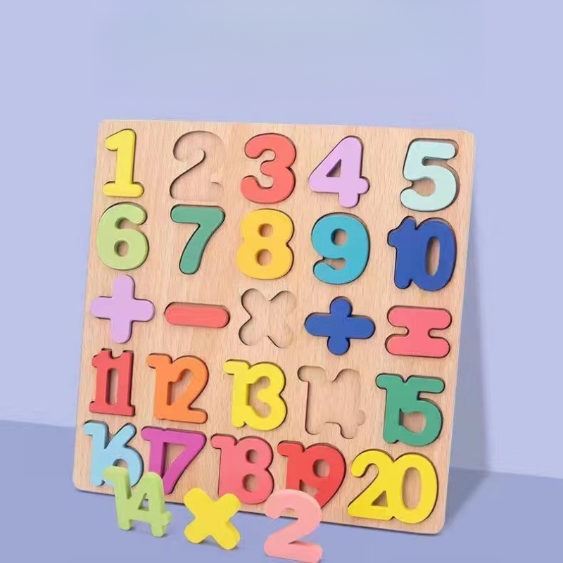 Wooden Alphabet Puzzle Board N - Kids Education Alphabet Numbers 评论和价格
