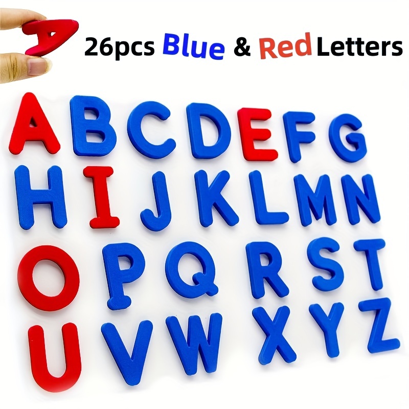 Red & Blue English Letter Magn - Kids Education Alphabet Numbers 评论和价格