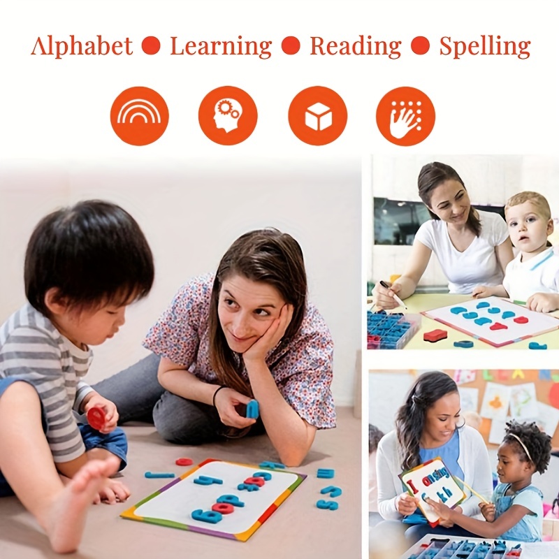 Red & Blue English Letter Magn - Kids Education Alphabet Numbers 评论和价格