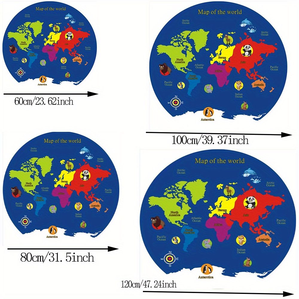World Map Round Rug Flannel Ed - Kids Education World 评论和价格