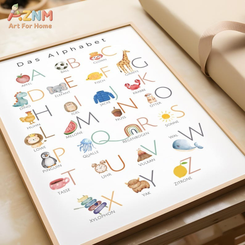 AZNM German Alphabet Numbers C - Kids Education Alphabet Numbers 评论和价格