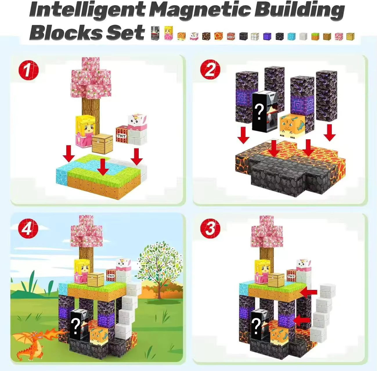 Magnetic Building Blocks Mine  - Kids Education World 评论和价格